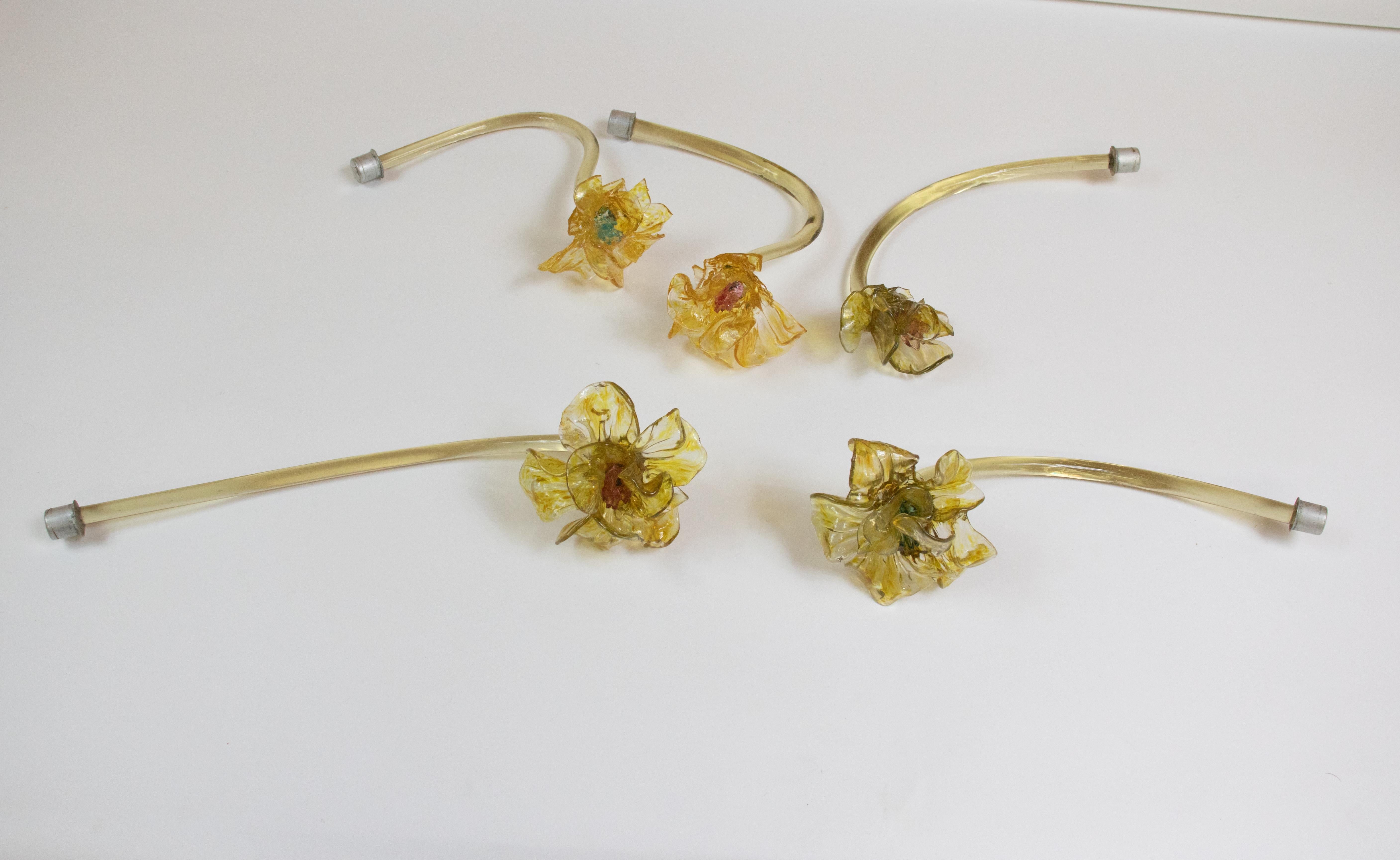 Lustre de Murano de style baroque du 19ème siècle à fleurs traditionnelles en vente 4