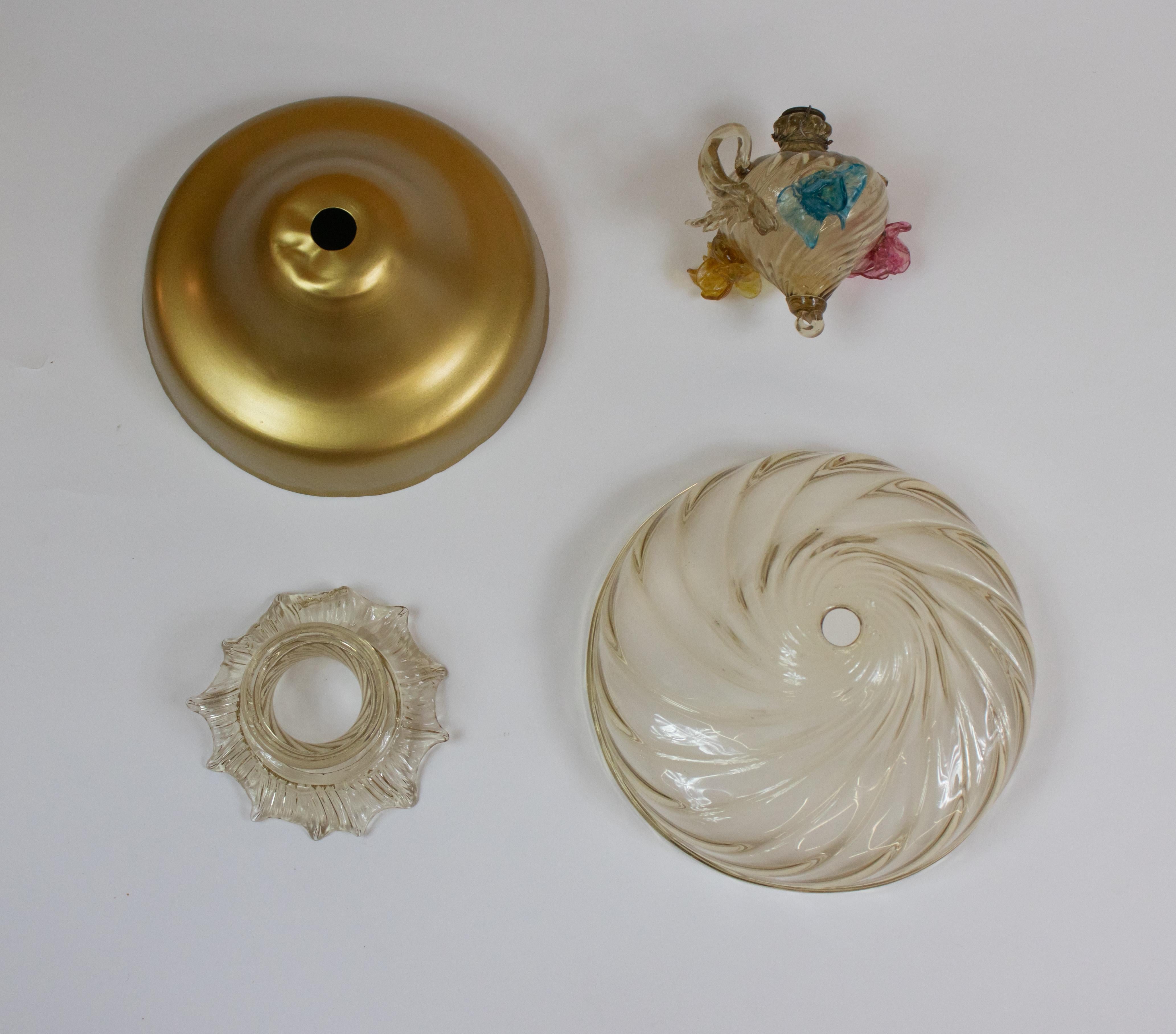 Lustre de Murano de style baroque du 19ème siècle à fleurs traditionnelles en vente 5