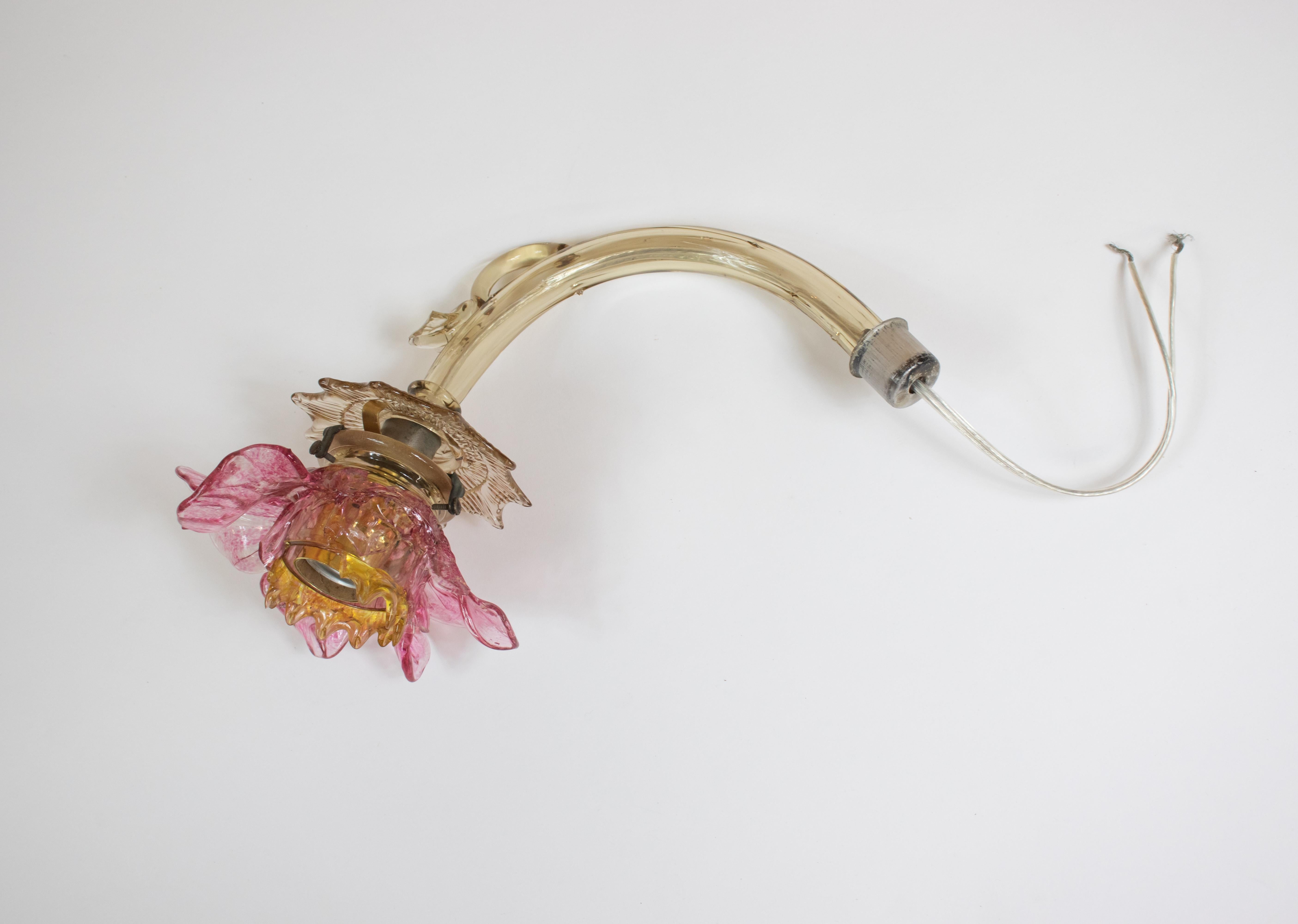 Lustre de Murano de style baroque du 19ème siècle à fleurs traditionnelles en vente 6
