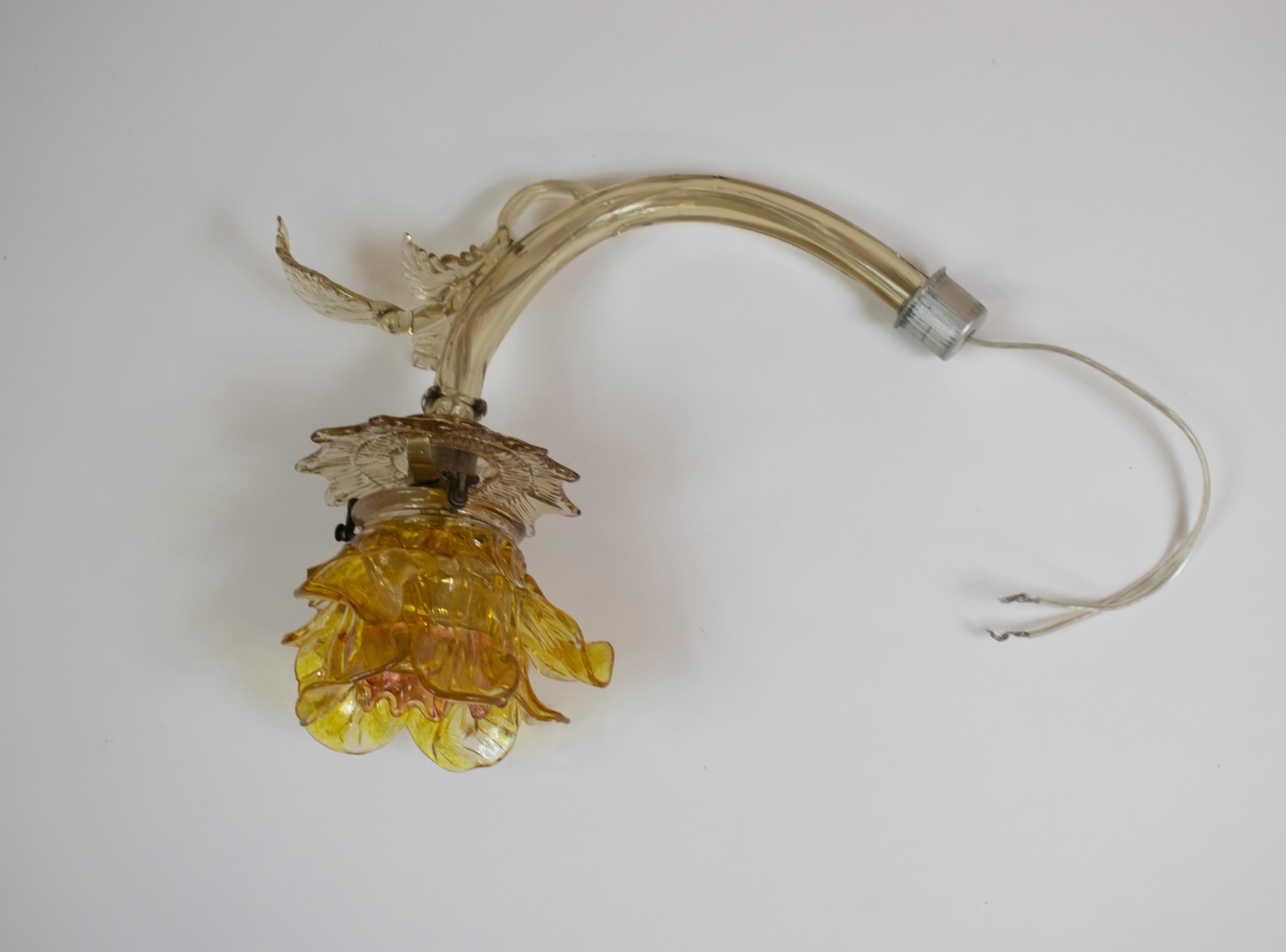 Lustre de Murano de style baroque du 19ème siècle à fleurs traditionnelles en vente 7