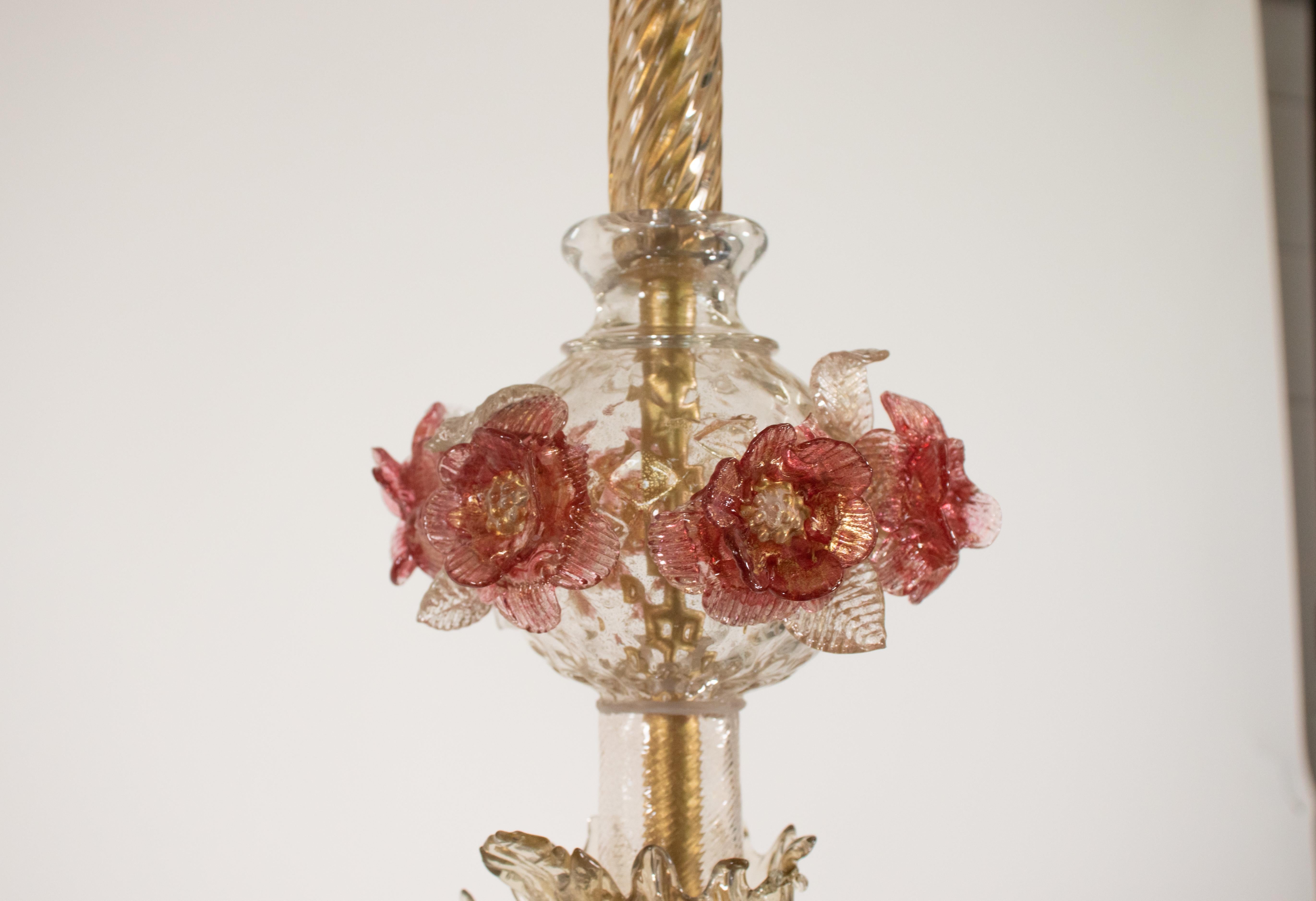 Lustre de Murano de style baroque du 19ème siècle à fleurs traditionnelles Bon état - En vente à Chicago, IL