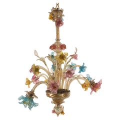 Antique 19th Century Baroque Style Traditional Floral Murano Chandelier