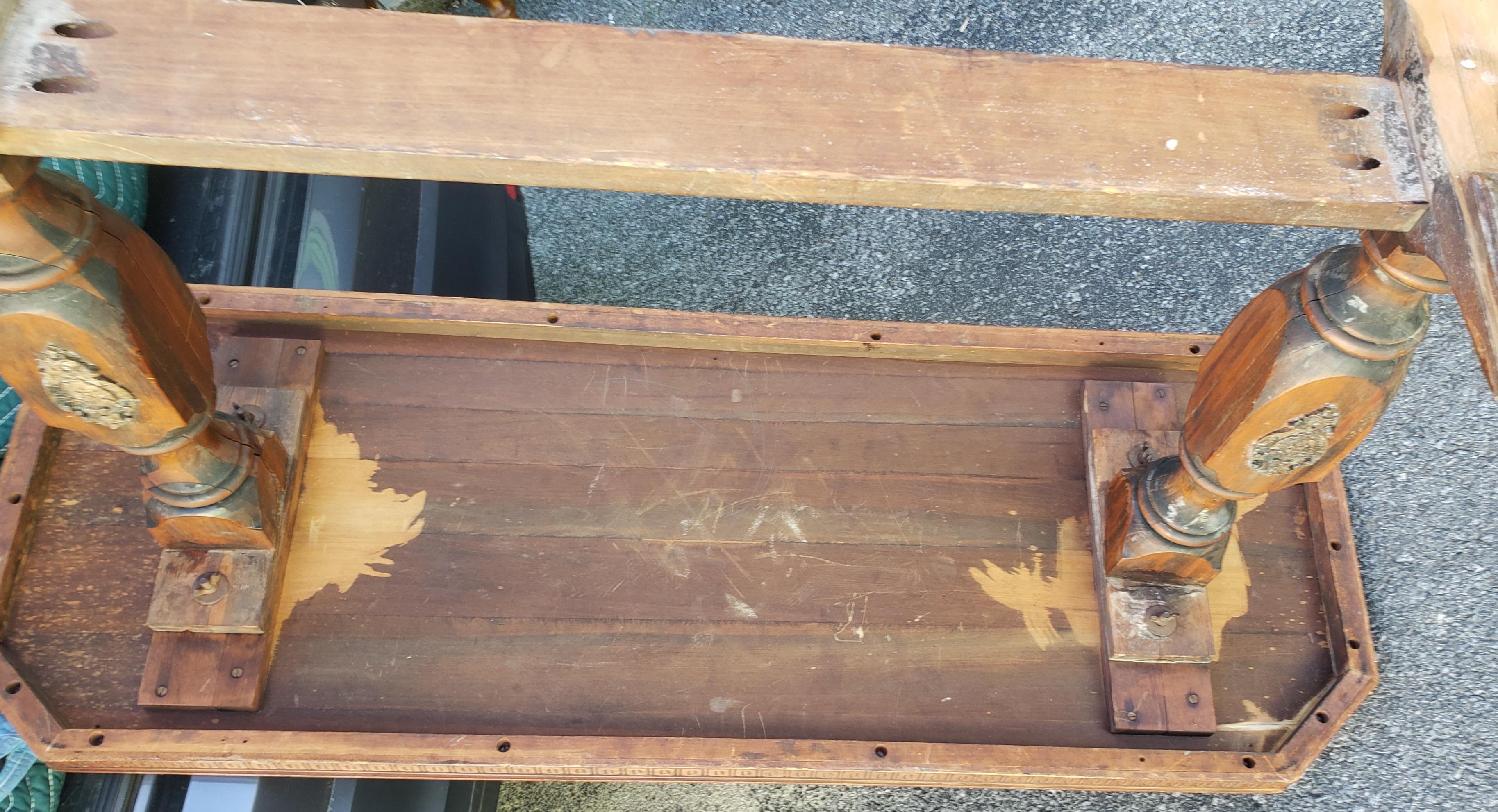 19th Century Baroque Style Walnut Trestle Base Library Table For Sale 2