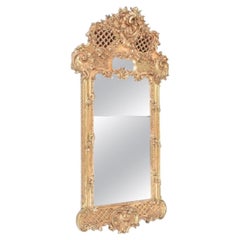 Miroir en bois doré suédois baroque du 19e siècle