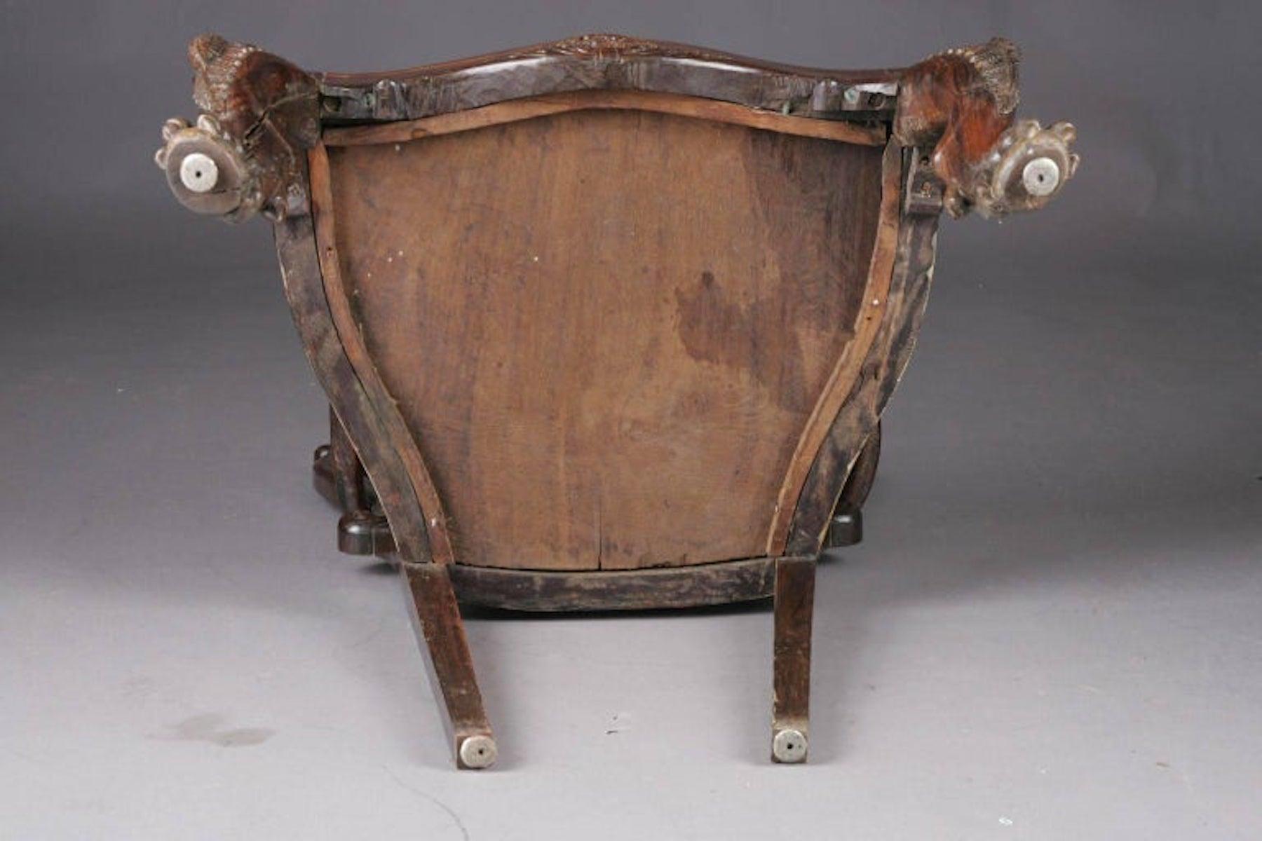 Silla Trono Barroca del Siglo XIX de Estilo Colonial en venta 3
