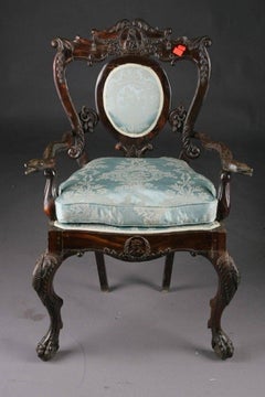 19th Century Baroque Thron Chair in Colonial Style