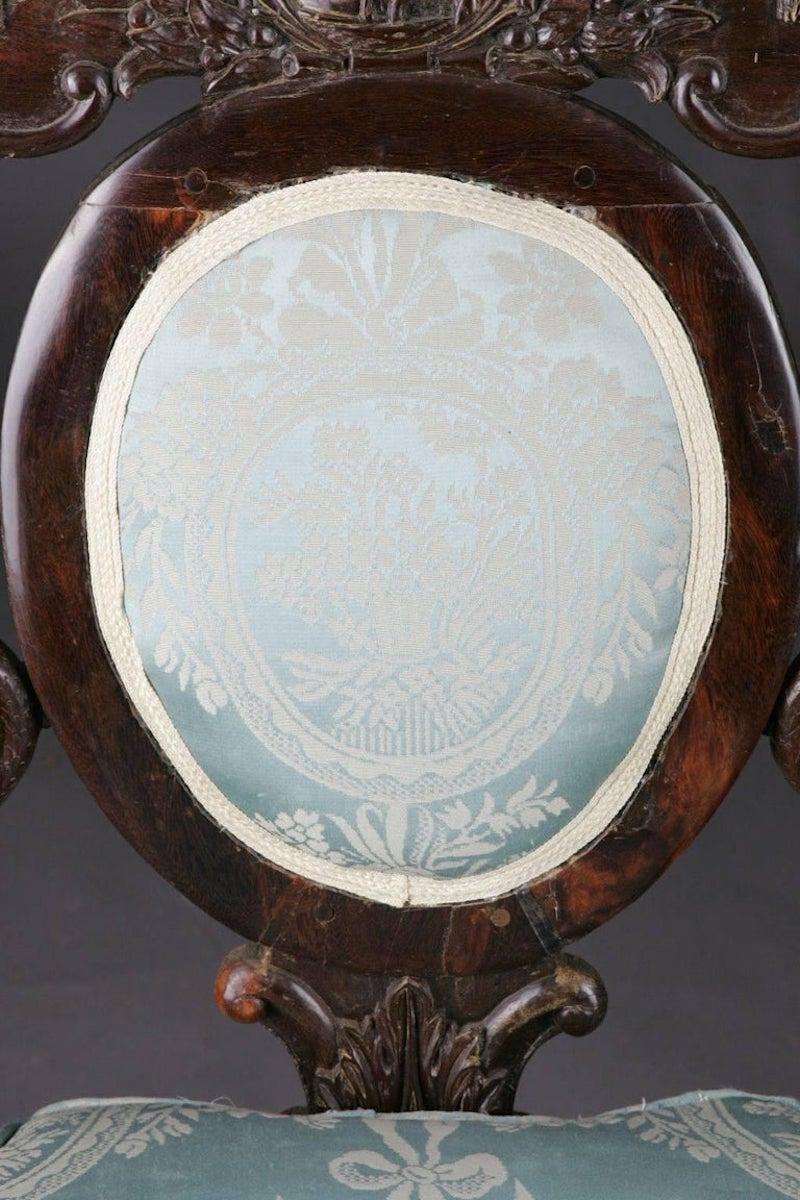 Silla Trono Barroca del Siglo XIX de Estilo Colonial Inglés en venta