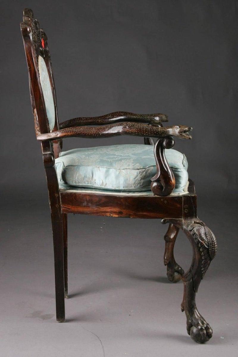 Silla Trono Barroca del Siglo XIX de Estilo Colonial en venta 1