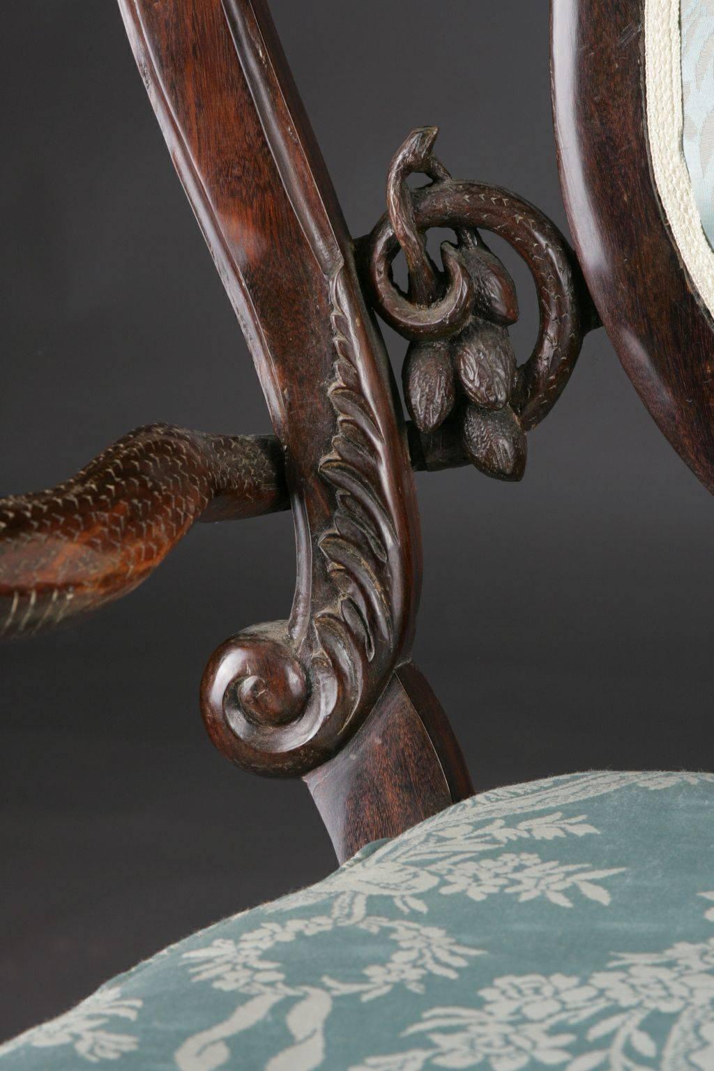 19th Century Baroque Thron Chair in Colonial Style For Sale 4