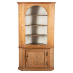 19th Century Barrel Back Pine Corner Cupboard
