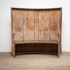19th Century Barrel Back Rustic Pine Settle