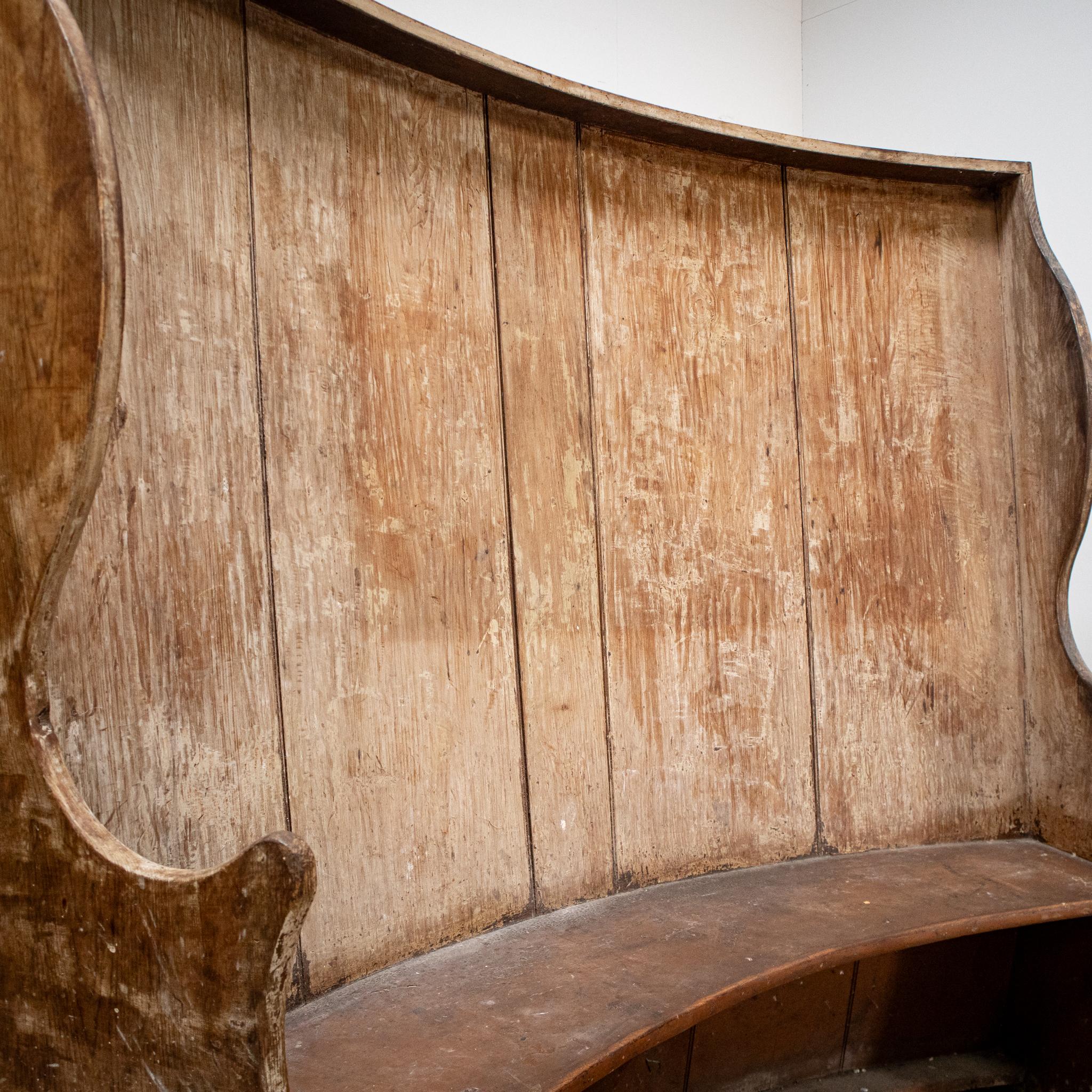 19th Century Barrel Back Rustic Pine Settle For Sale at 1stDibs