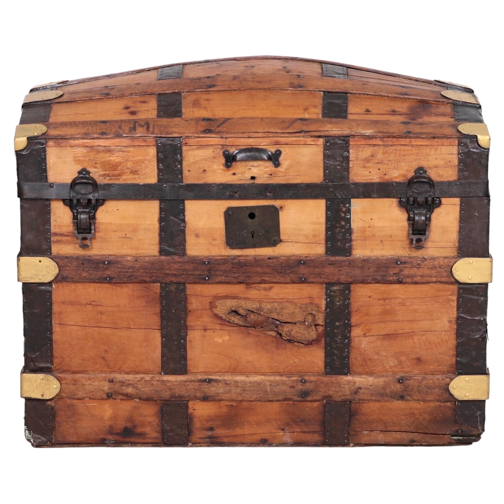 19th Century Barrel-Stave Steamer Trunk