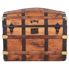 19th Century Barrel-Stave Steamer Trunk