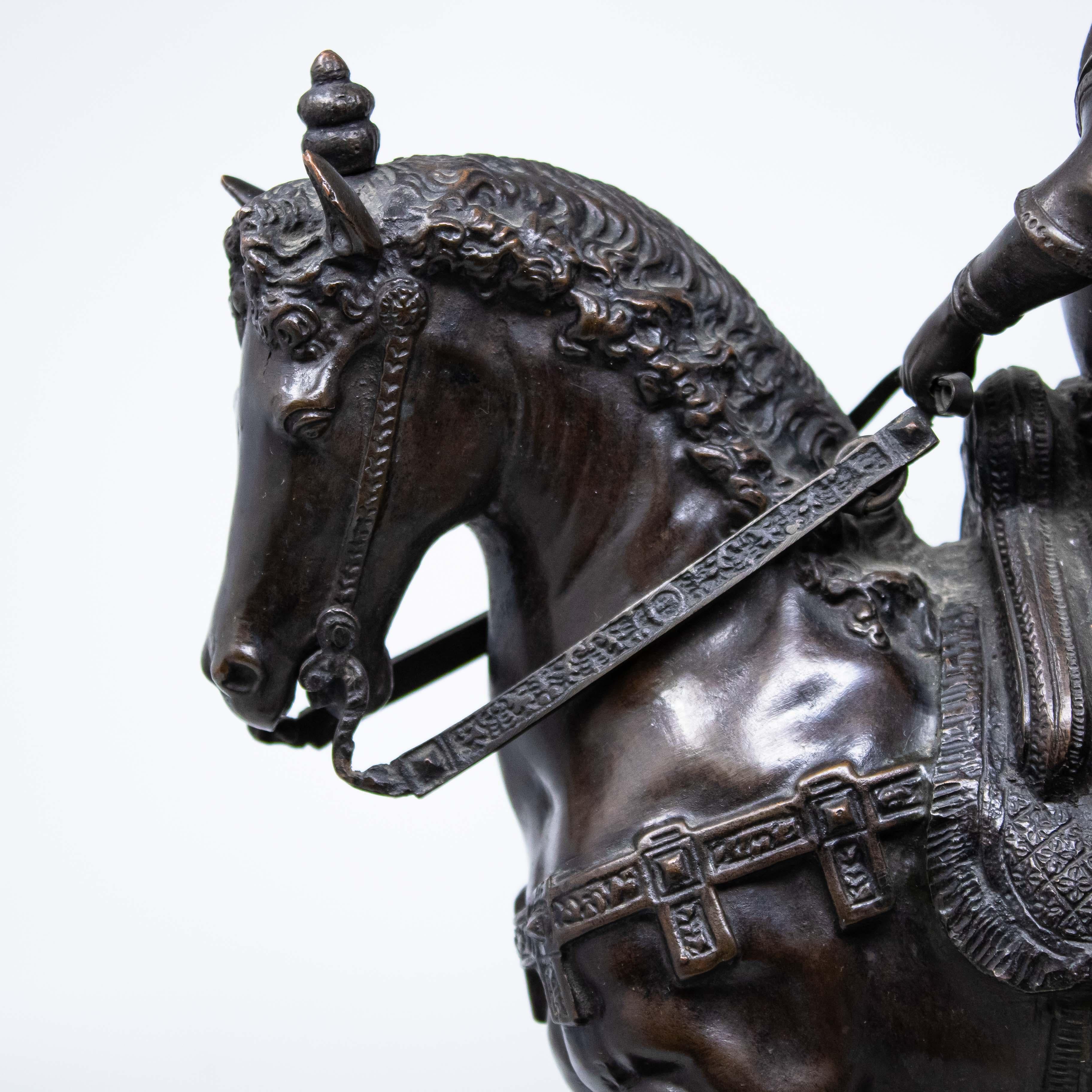 19th Century Bartolomeo Colleoni Equestrian Bronze Sculpture 2