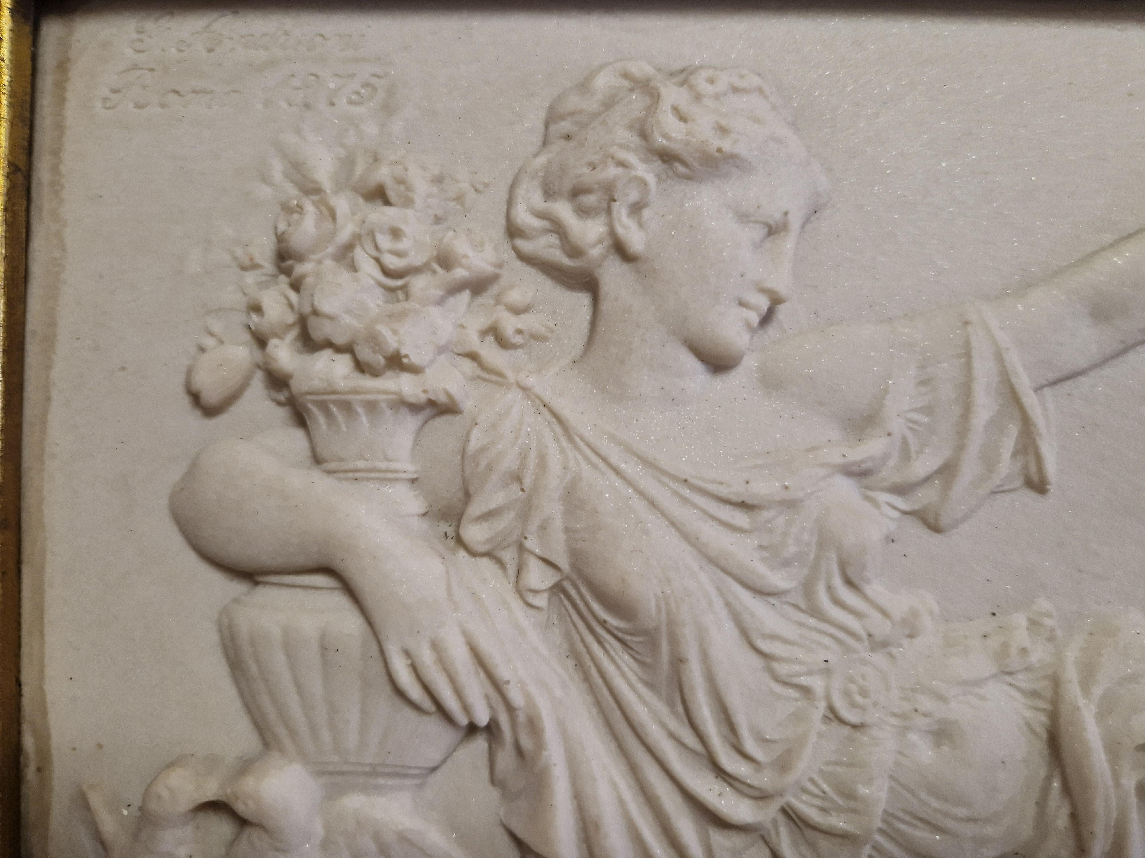 19th Century Bas Relief in Gilt Rococo Frame In Good Condition For Sale In Buxton, GB