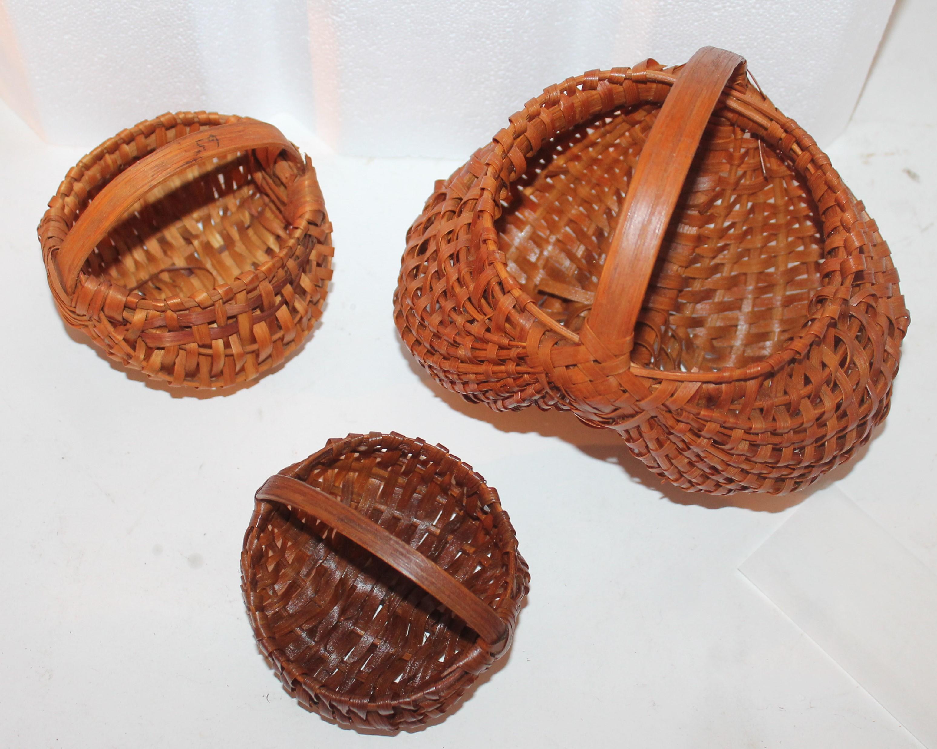 Hickory 19th Century Basket Collection from Pennsylvania / 6 Pieces