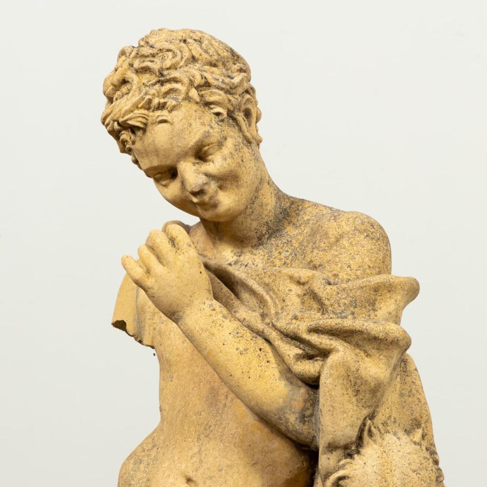 Bath Stone-Skulptur eines jungen Herkules aus dem 19. Jahrhundert (Gegossen) im Angebot