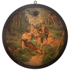 19th Century Bavarian Competition Shooting Target Hunting Scene