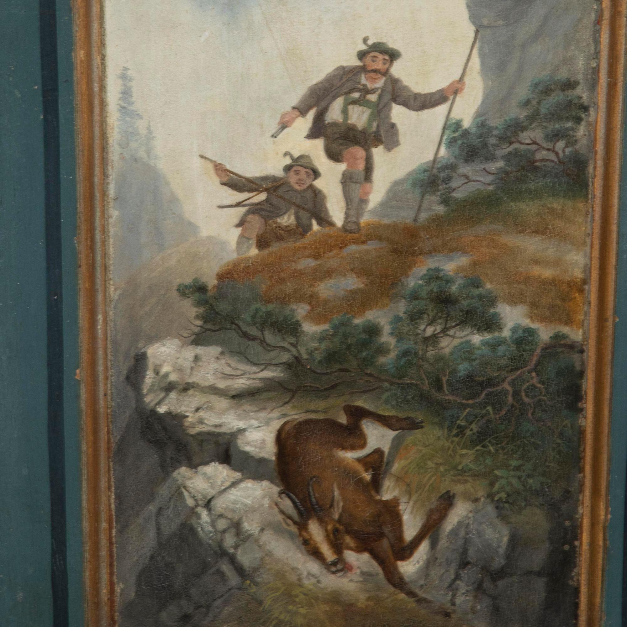 19th Century Bavarian Hand-Painted Folk Armoire 4