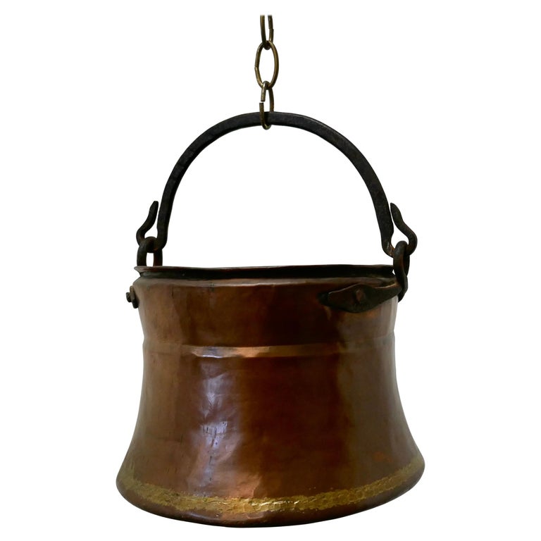 19th Century Beaten Copper Cooking Pot, Cauldron For Sale at 1stDibs