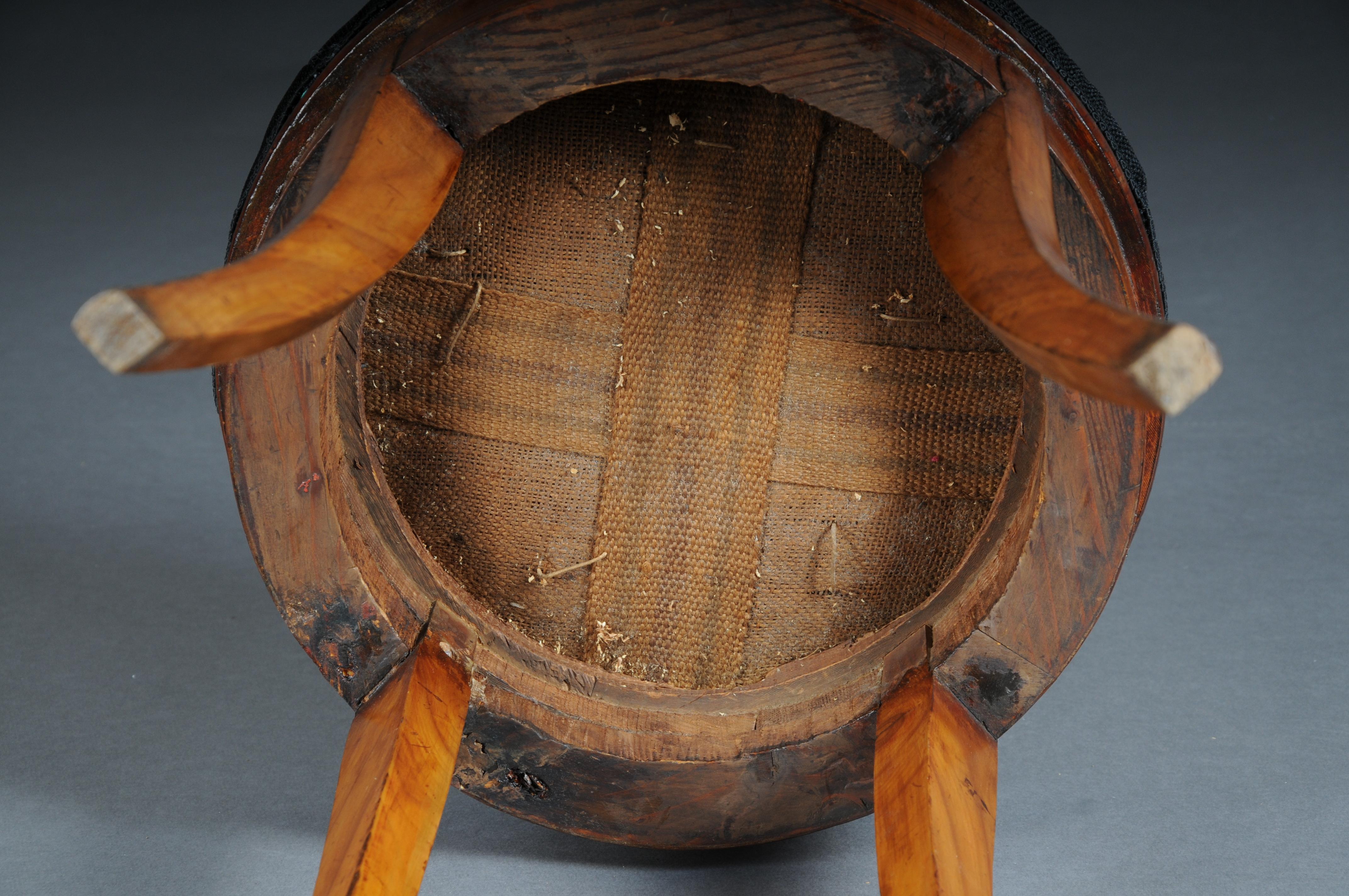 19th Century Beautiful antique stool, cherry wood For Sale 7