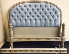 19th Century Beautifully Hand Carved and Hand Painted Bed Frame and Console
