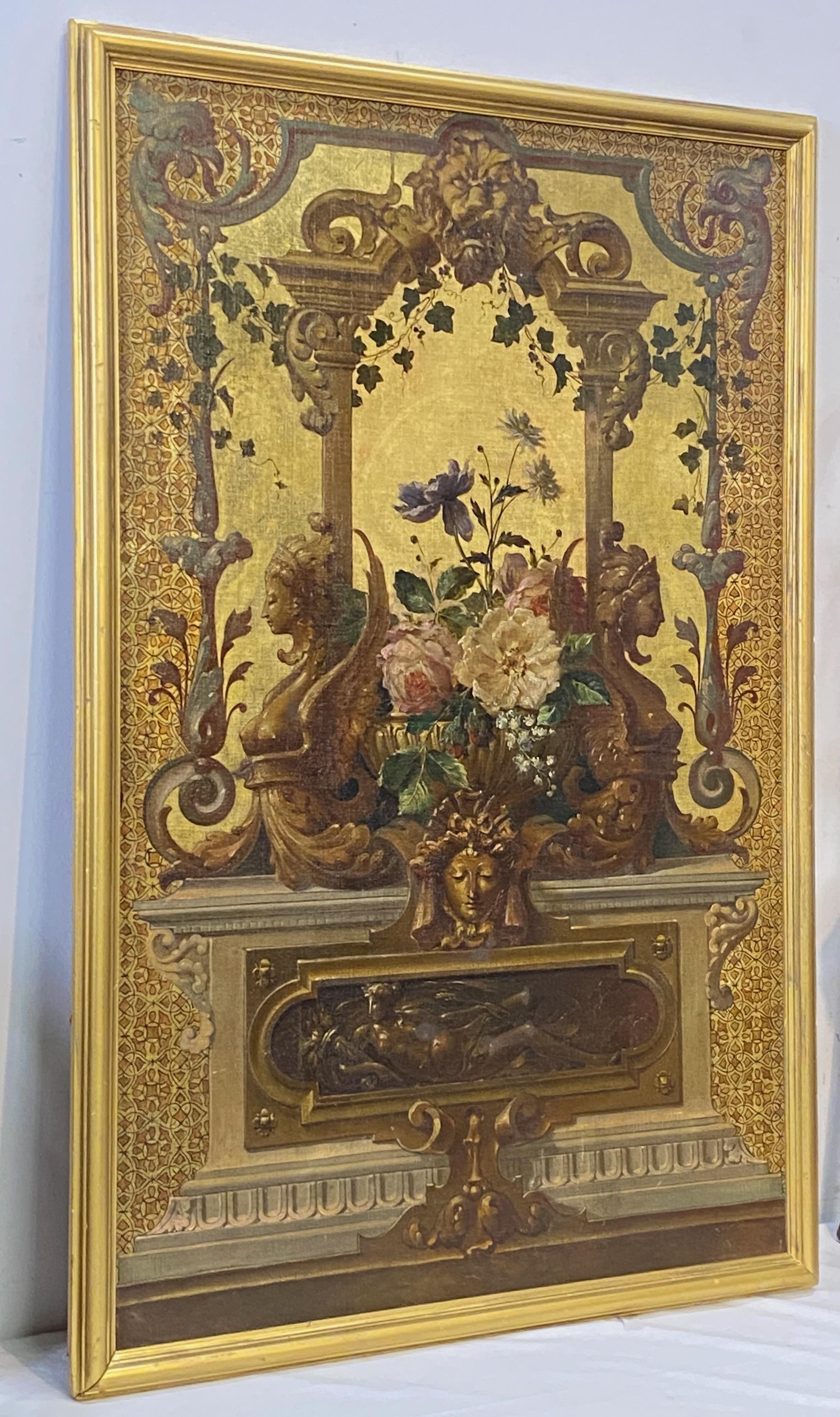 19th Century Beaux Arts Period Mural Style Painting In Good Condition For Sale In San Francisco, CA