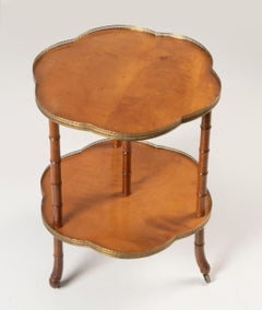 19th Century Beechwood Faux Bamboo Bar Cart / Side Table