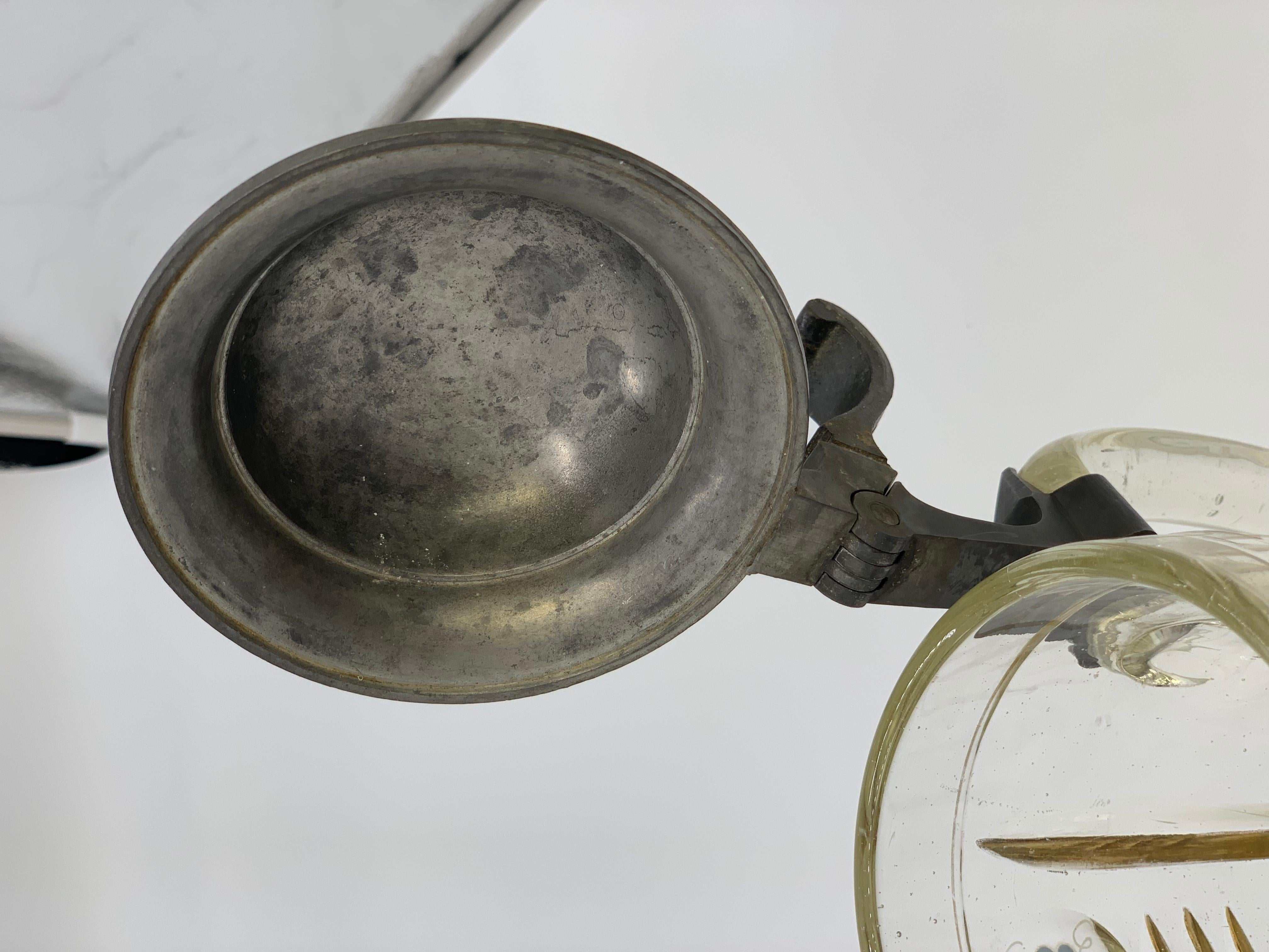 19th Century Beer Mug with Flowers and Gold Detail and Diamond Cut For Sale 6