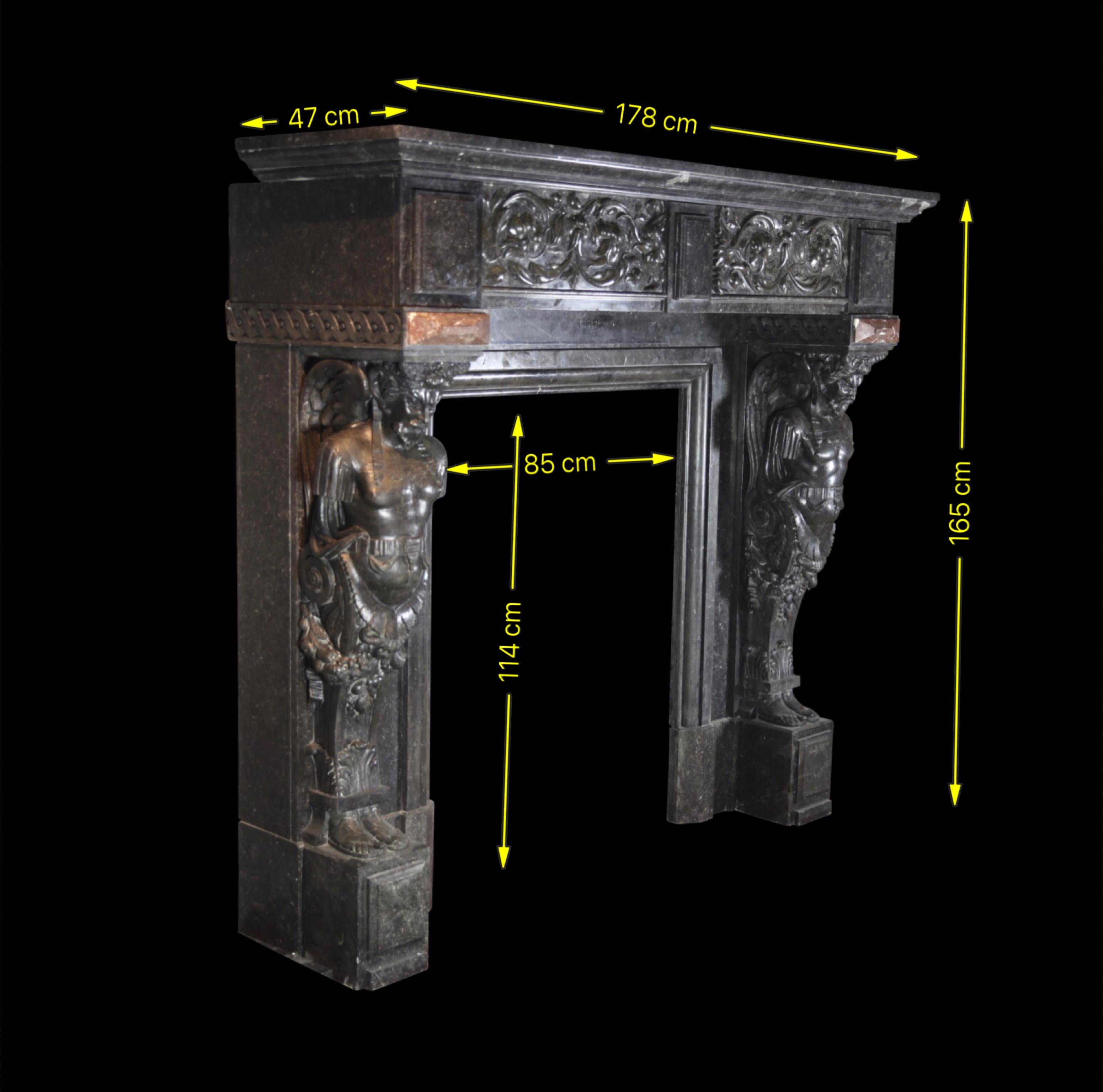 19th Century Belgian Antique Fireplace Mantel For Sale 10