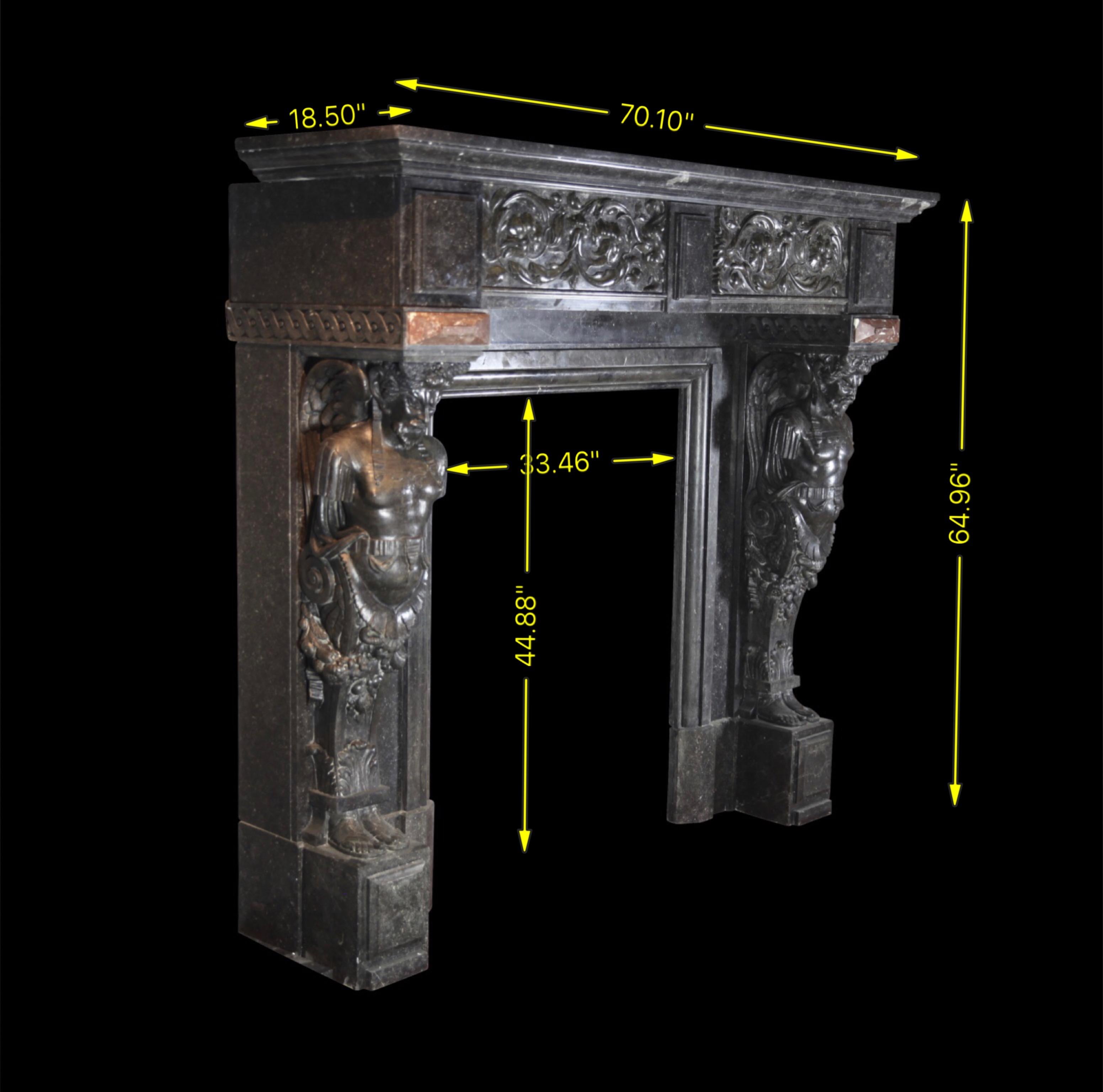 19th Century Belgian Antique Fireplace Mantel For Sale 9