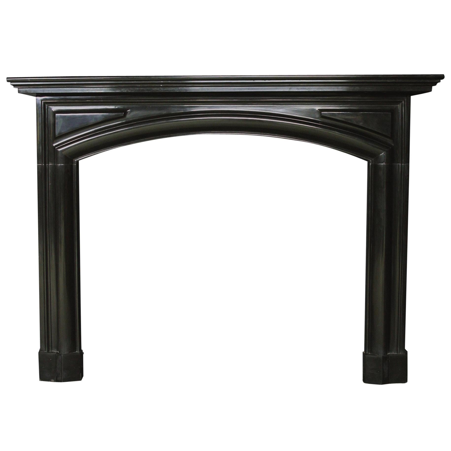 19th Century Belgian Black Marble Chimneypiece For Sale