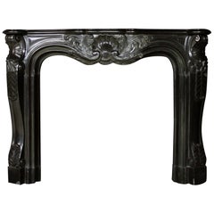 19th Century Belgian Black Marble Chimneypiece in the Louis XV Manner