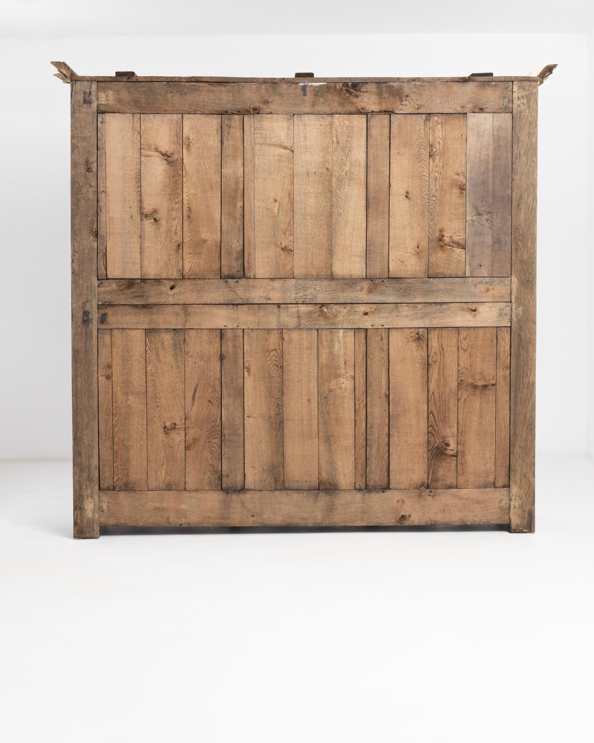 19th Century Belgian Bleached Oak Armoire In Good Condition In High Point, NC