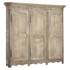 19th Century Belgian Bleached Oak Armoire