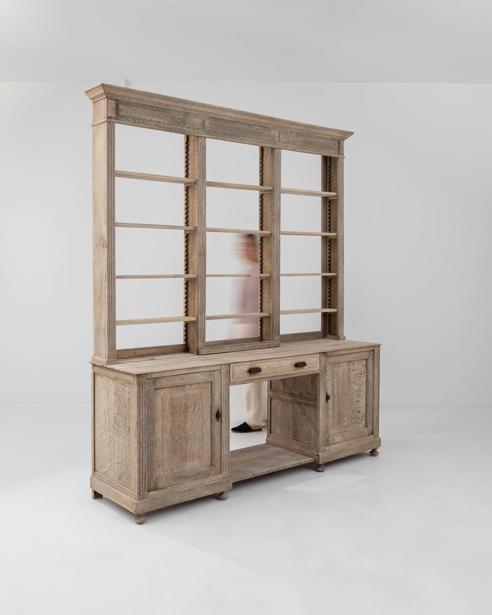 19th Century Belgian Bleached Oak Cabinet  3