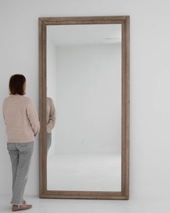 19th Century Belgian Bleached Oak Mirror