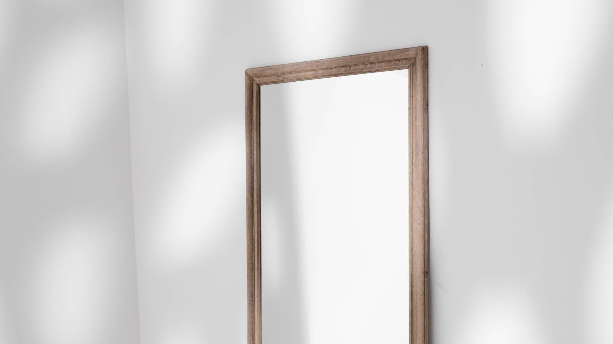 19th Century Belgian Bleached Oak Mirror 5