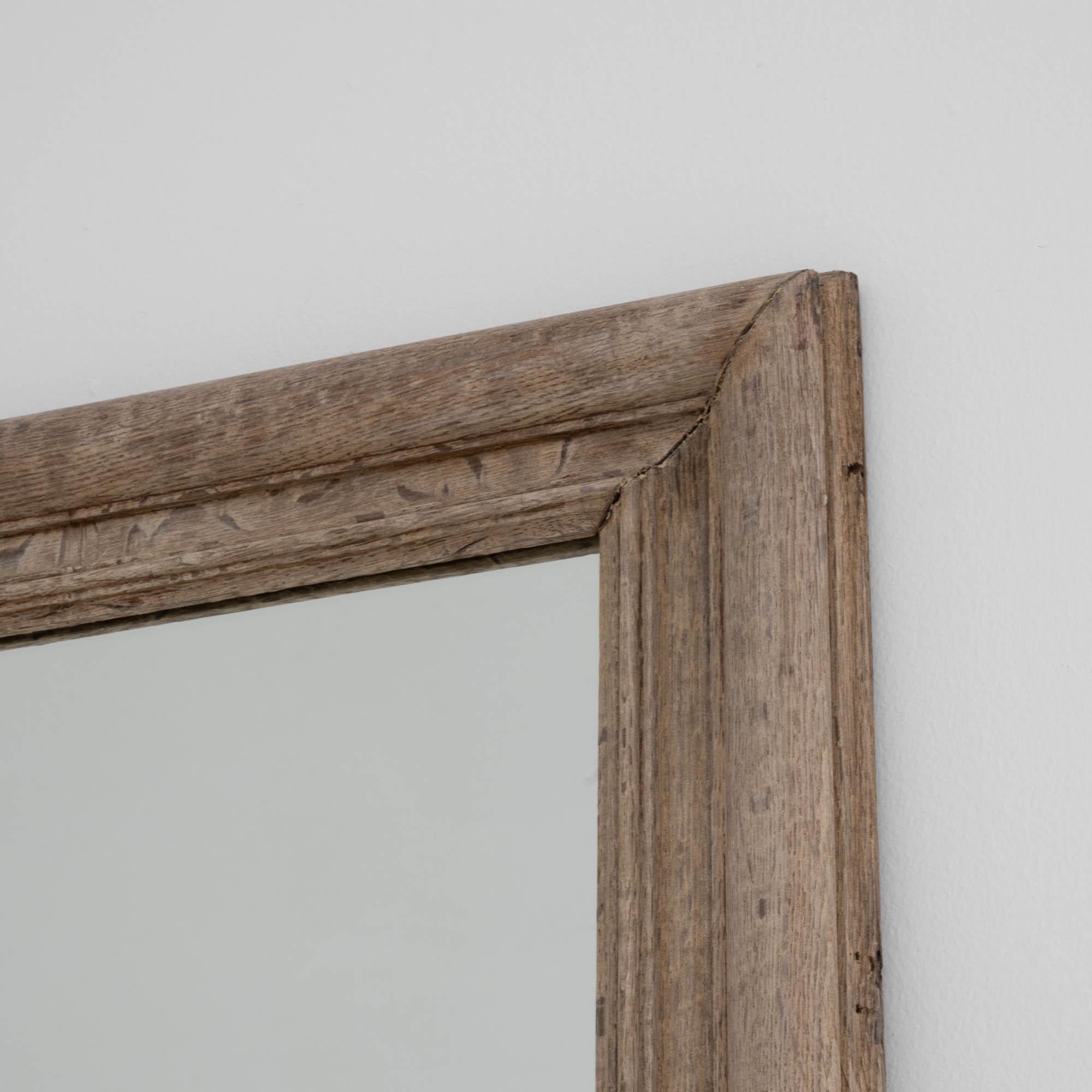 19th Century Belgian Bleached Oak Mirror 6