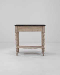 Tocador de roble blanqueado belga del siglo XIX con tapa de piedra