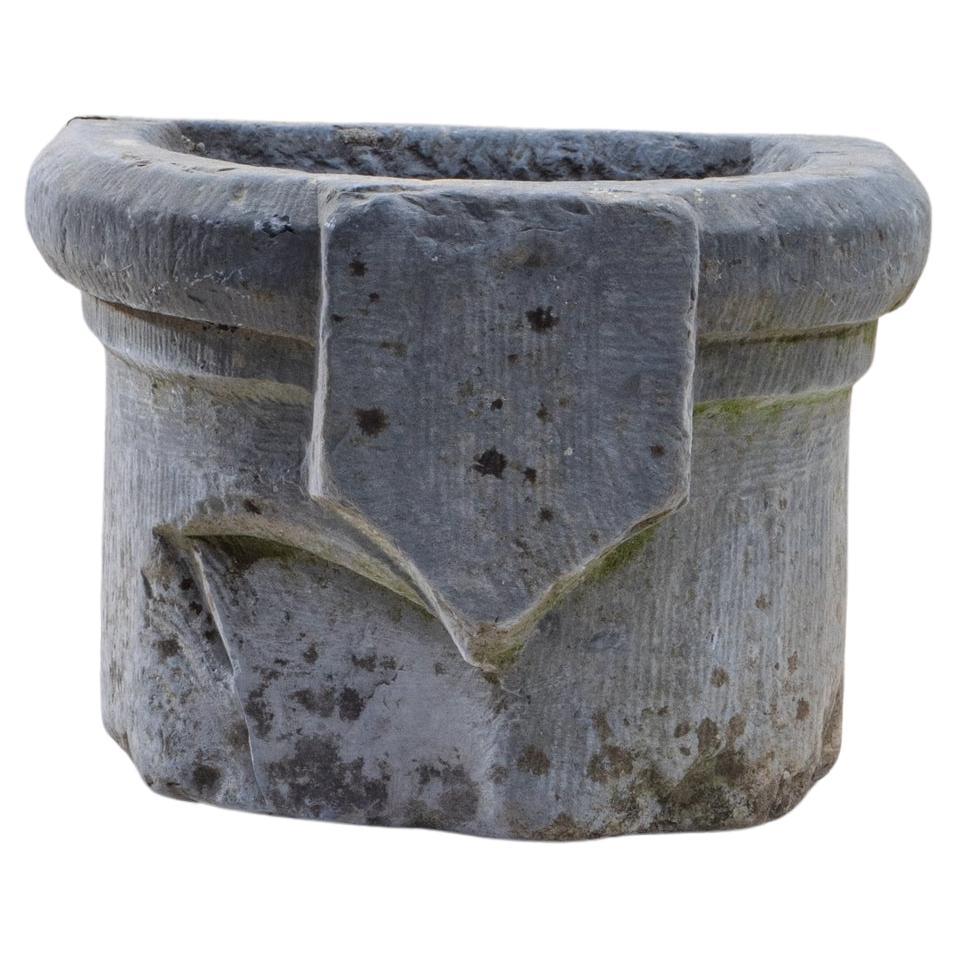 19th Century Belgian Blue Stone Fountain Basin For Sale