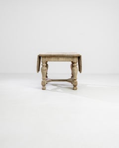 19th Century Belgian Drop-Leaf Oak Table