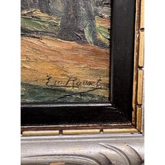 19th Century Belgian Flemish Oil Woman by the Shrine