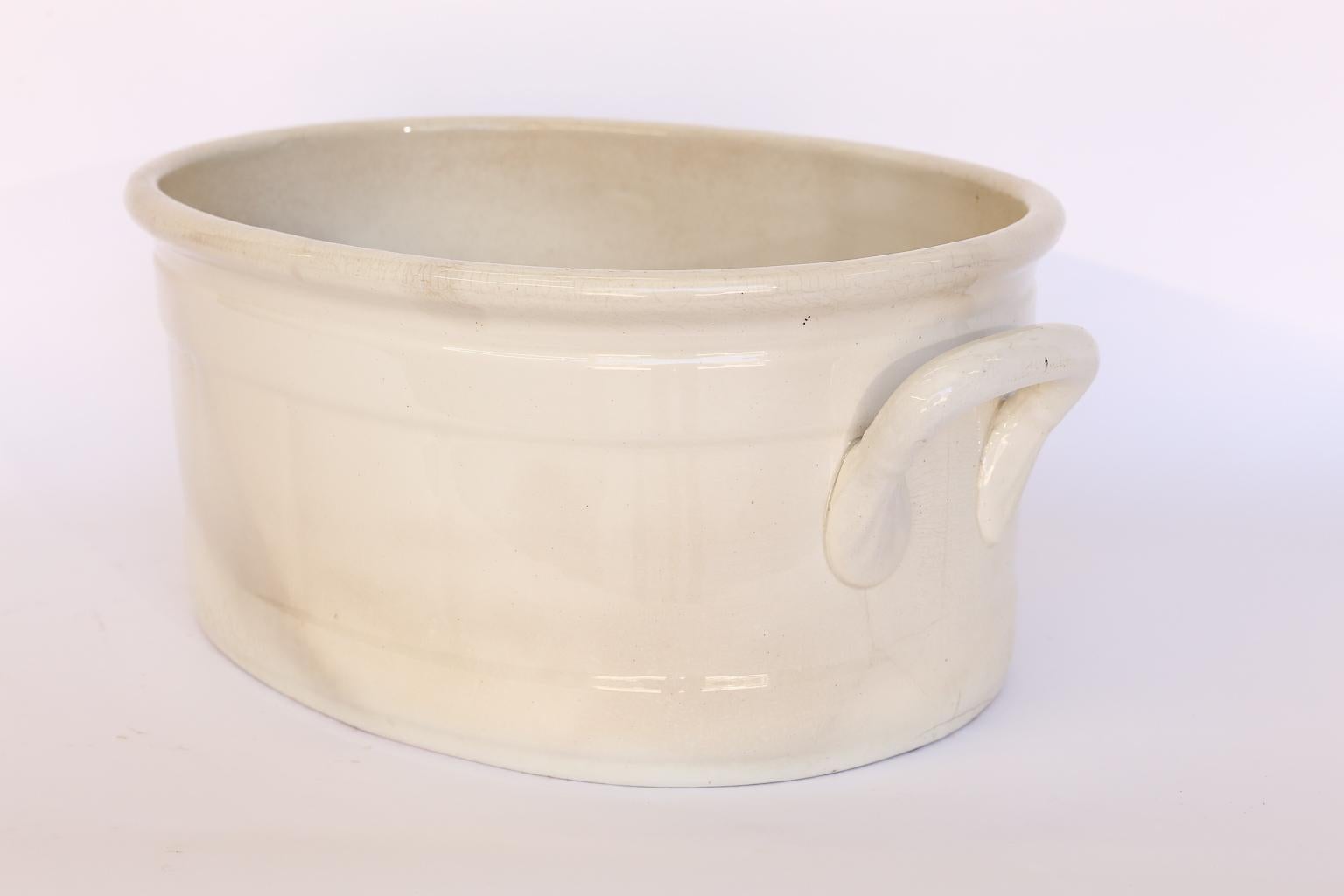 Ironstone 19th Century Belgian Foot Bath, Petrus Regout & Co.