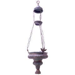 19th Century Belgian Hanging Chapel Sanctuary "Gods Lamp" with Angels