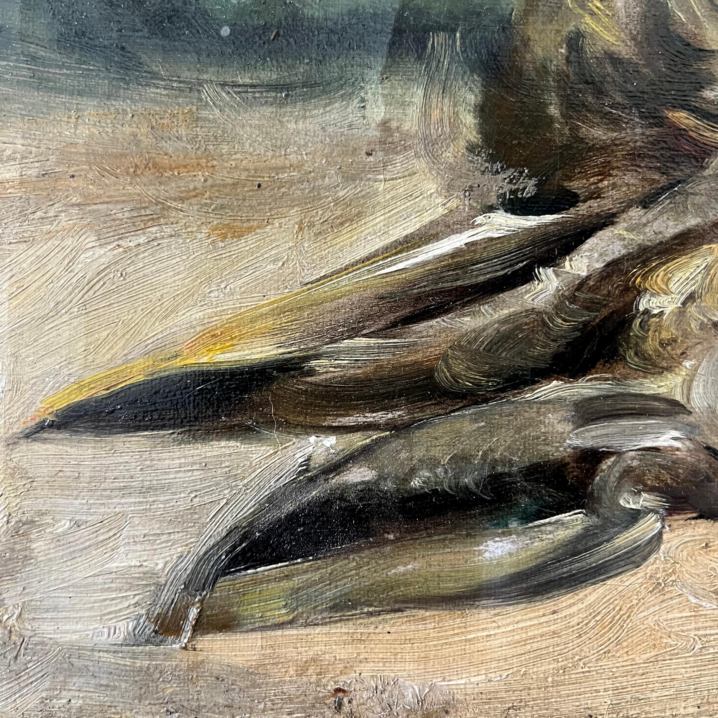 19. Jahrhundert Belgische Hasenjagd Trophäe Stillleben Gemälde im Angebot 4