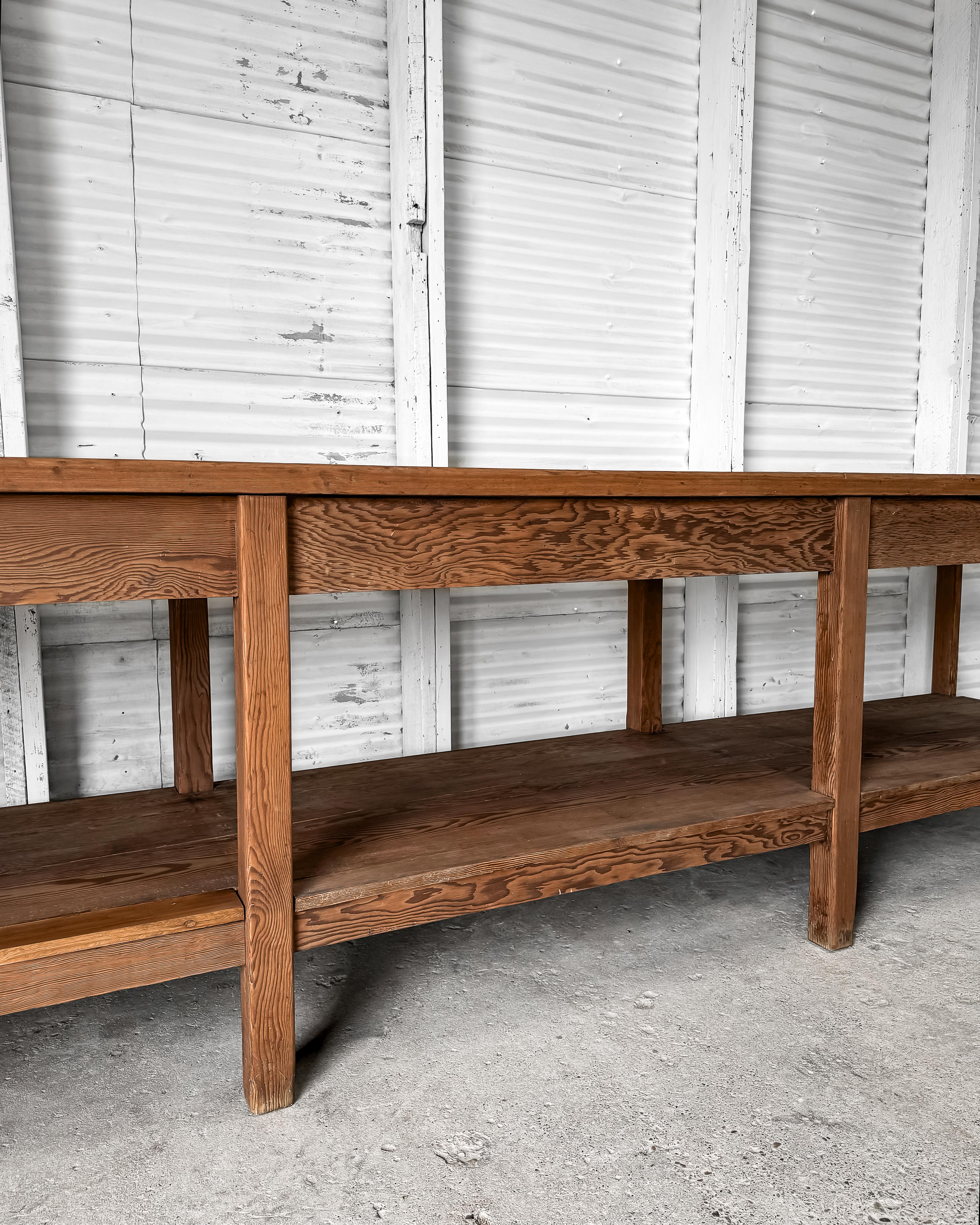 19th Century Belgian Laboratory Table with Villeroy & Boch Tile Top 6