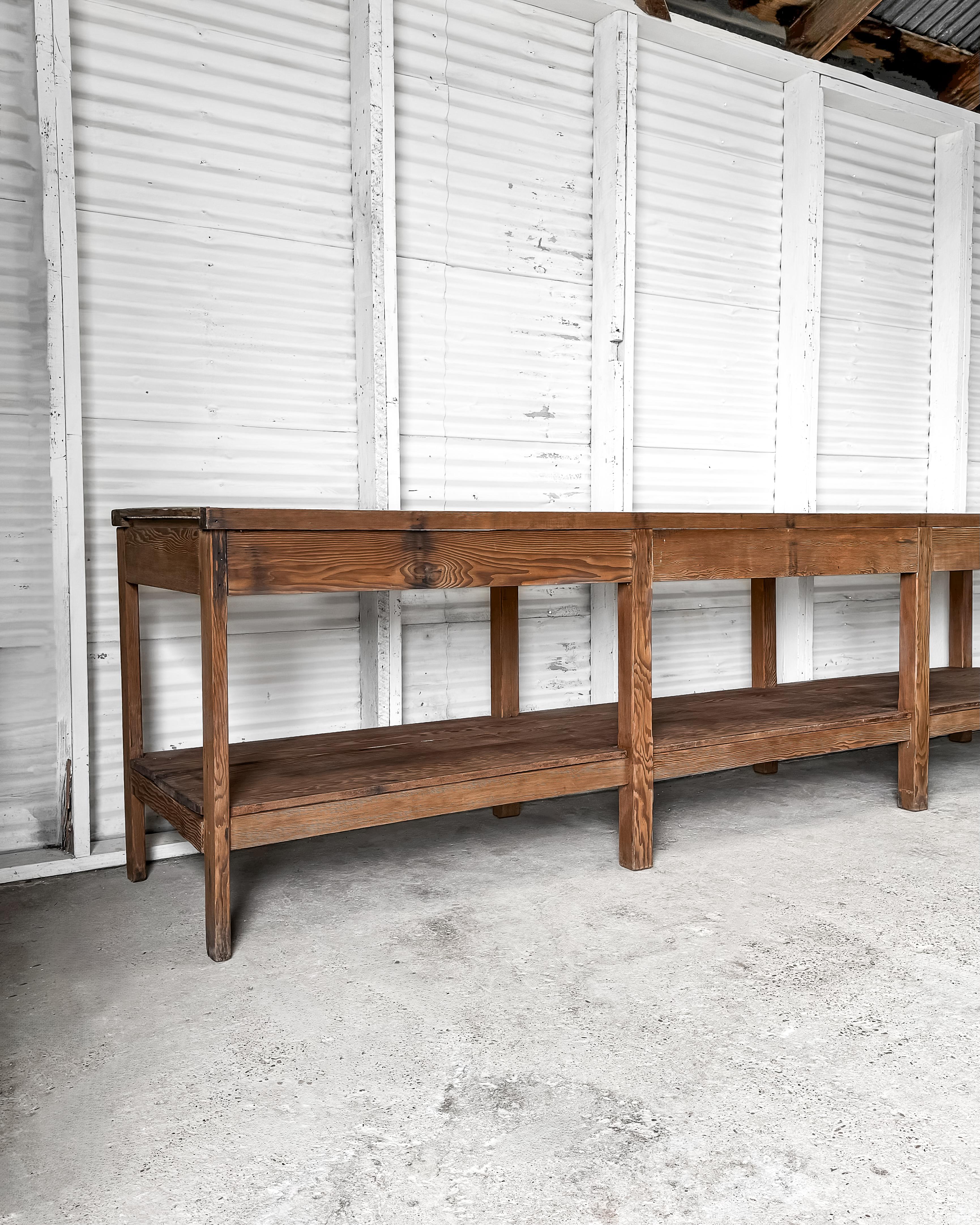 19th Century Belgian Laboratory Table with Villeroy & Boch Tile Top 12
