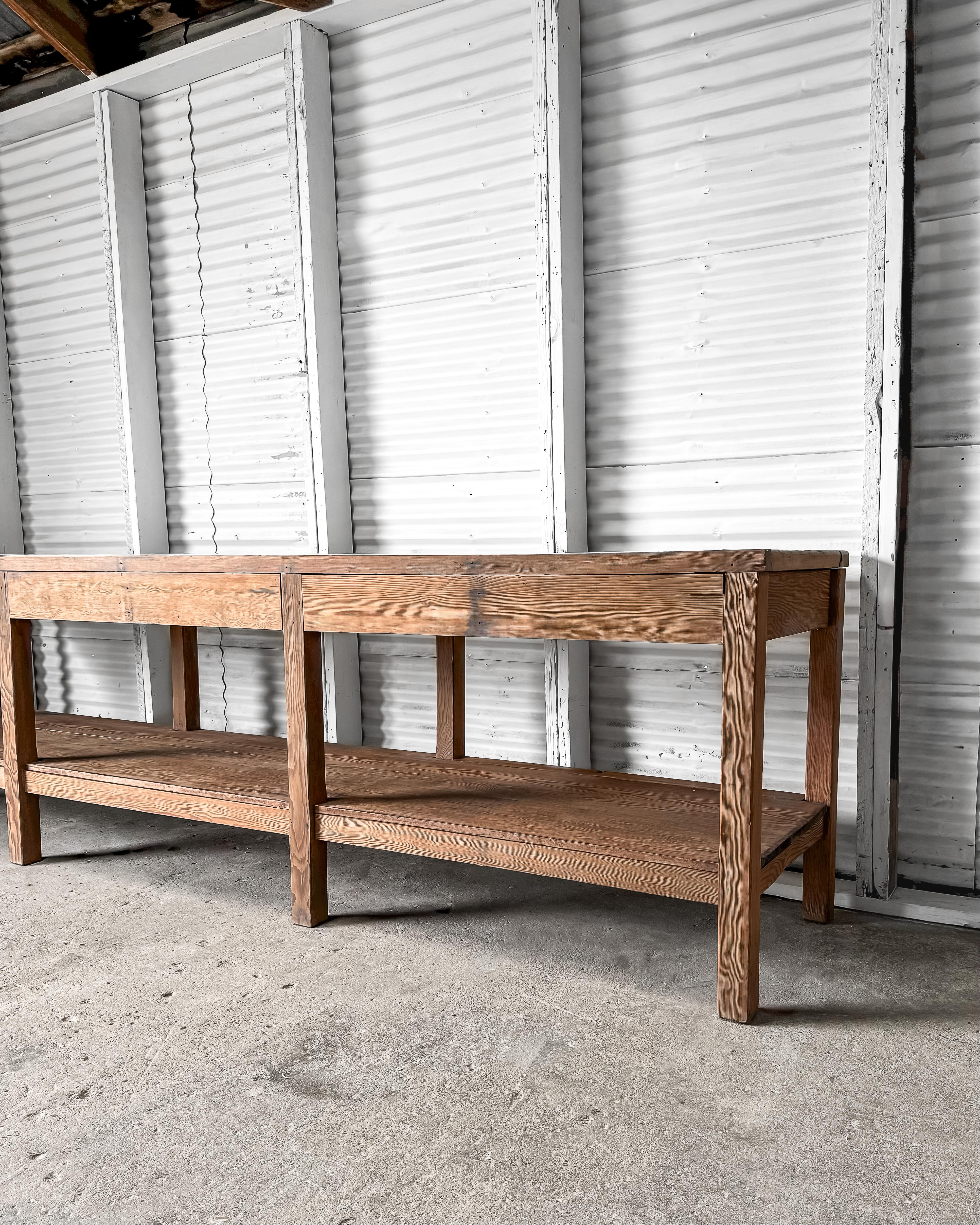 19th Century Belgian Laboratory Table with Villeroy & Boch Tile Top 13
